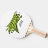 Raquette De Ping Pong Illustration de haricots verts (Côté)