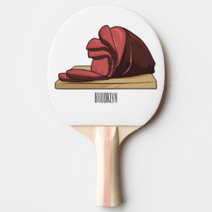 Raquette De Ping Pong Illustration de jambon