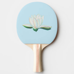 Raquette De Ping Pong Illustration de la fleur de lotus blanc
