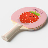 Raquette De Ping Pong Illustration de la fraise Cute kawaii (Devant Angle)