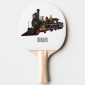 Raquette De Ping Pong Illustration de la locomotive à vapeur (Dos)