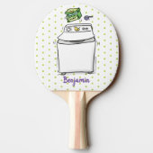 Raquette De Ping Pong Illustration de lave-linge mignonne (Dos)