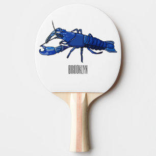 Raquette De Ping Pong Illustration de l'écrevisse marron bleu