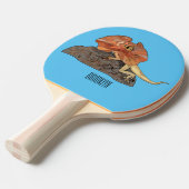 Raquette De Ping Pong Illustration de lézard à col frisé (Devant Angle)