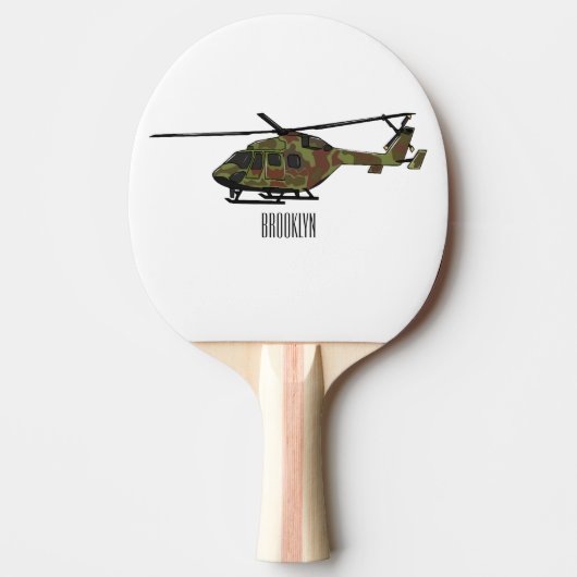 Raquette De Ping Pong Illustration de l'hélicoptère de l'armée (Devant)