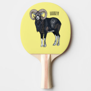 Raquette De Ping Pong Illustration de mouflon, mouton