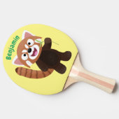 Raquette De Ping Pong Illustration de panda rouge mignon (Côté)