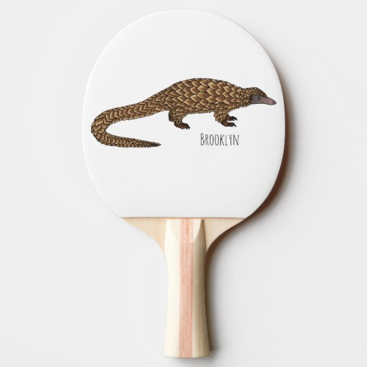 Raquette De Ping Pong Illustration de pangolin à queue longue (Dos)