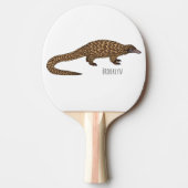 Raquette De Ping Pong Illustration de pangolin à queue longue (Devant)