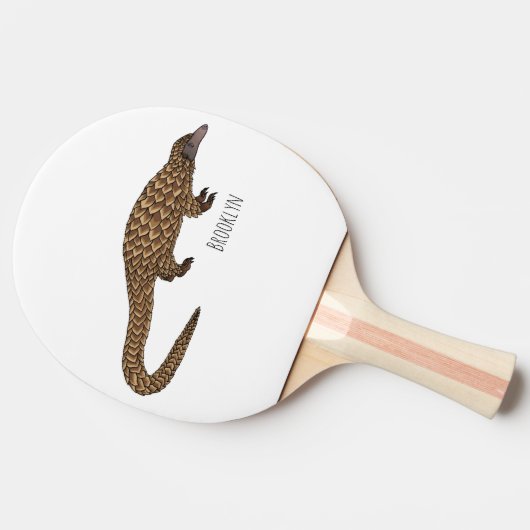 Raquette De Ping Pong Illustration de pangolin à queue longue (Côté)