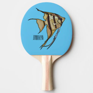 Raquette De Ping Pong illustration de poisson ange de dessin animé