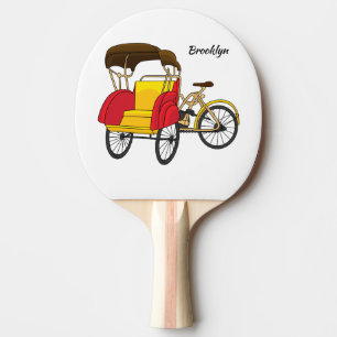 Raquette De Ping Pong Illustration de pousse-pousse pédicab
