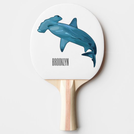 Raquette De Ping Pong Illustration de requin marteau (Devant)