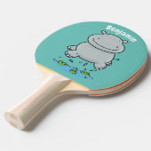Raquette De Ping Pong Illustration de saut en hippo mignon (Devant Angle)