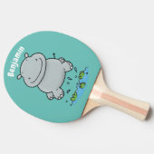 Raquette De Ping Pong Illustration de saut en hippo mignon (Côté)