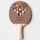 Raquette De Ping Pong Illustration de Sheltie Heart Shetland Sheepdog (Dos)