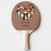 Raquette De Ping Pong Illustration de Sheltie Heart Shetland Sheepdog (Devant)
