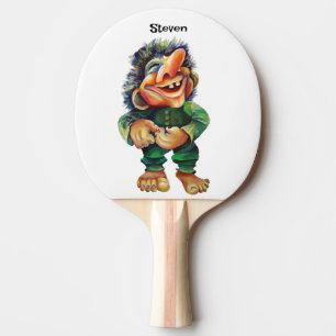 Raquette De Ping Pong Illustration de troll drôle scandinave aquarelle