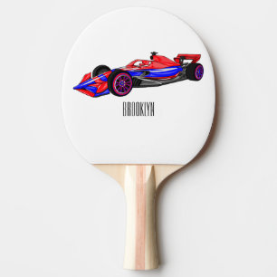 Raquette De Ping Pong Illustration de voiture de course professionnelle