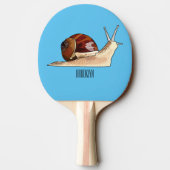 Raquette De Ping Pong Illustration d'escargot (Dos)