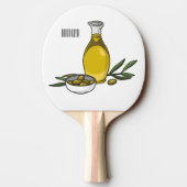 Raquette De Ping Pong Illustration d'huile d'olive (Dos)
