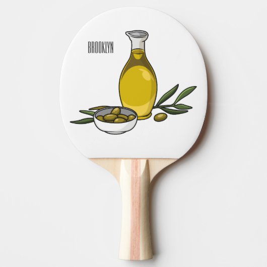 Raquette De Ping Pong Illustration d'huile d'olive (Devant)