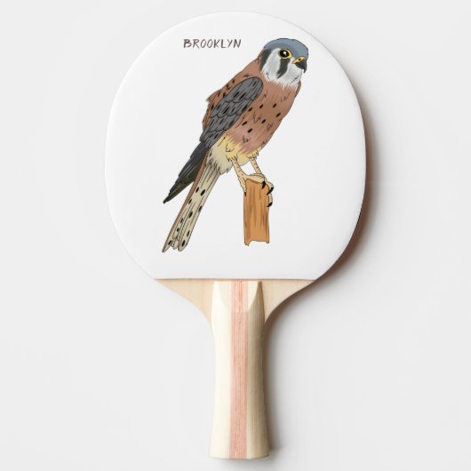 Raquette De Ping Pong Illustration d'oiseau américain Kestrel (Devant)