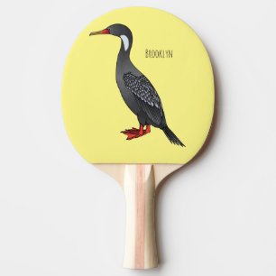 Raquette De Ping Pong Illustration d'oiseau cormoran à pattes rouges