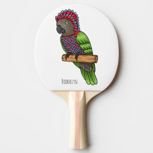 Raquette De Ping Pong Illustration d'oiseau perroquet à tête de faucon