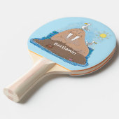 Raquette De Ping Pong Illustration drôle de morse joyeux (Devant Angle)