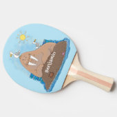 Raquette De Ping Pong Illustration drôle de morse joyeux (Côté)