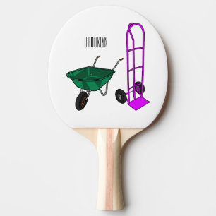 Raquette De Ping Pong Illustration du chariot à roues et du chariot à ma