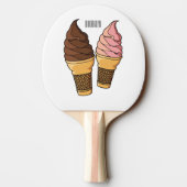 Raquette De Ping Pong Illustration du cône de crème glacée (Dos)