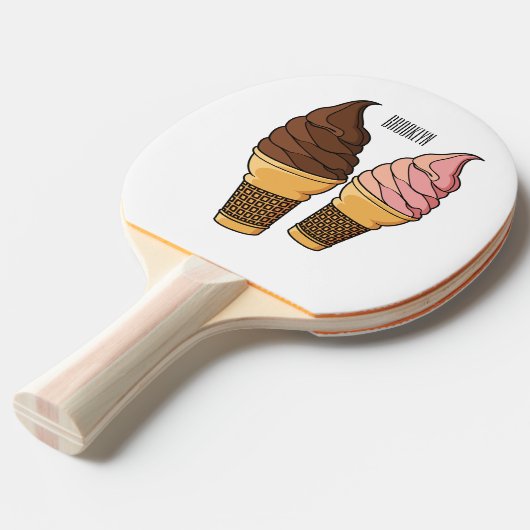 Raquette De Ping Pong Illustration du cône de crème glacée (Devant Angle)