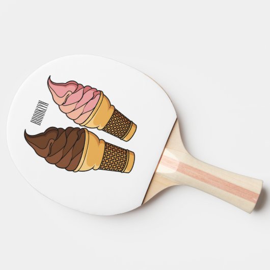 Raquette De Ping Pong Illustration du cône de crème glacée (Côté)