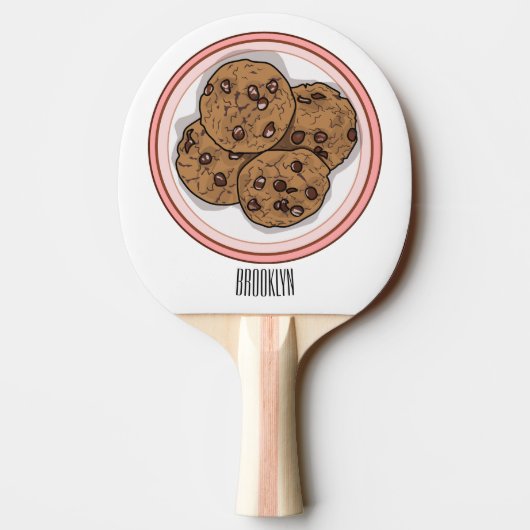 Raquette De Ping Pong Illustration du cookie de puce à chocolat (Dos)