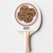Raquette De Ping Pong Illustration du cookie de puce à chocolat (Devant)