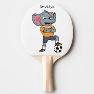Raquette De Ping Pong Illustration du joueur de football éléphant