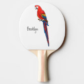 Raquette De Ping Pong Illustration du perroquet de macaw Scarlet (Dos)