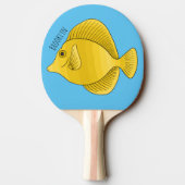 Raquette De Ping Pong Illustration du poisson-tang jaune (Dos)
