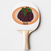Raquette De Ping Pong Illustration du pudding de Noël (Dos)