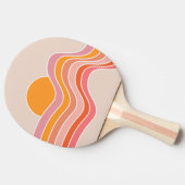 Raquette De Ping Pong Illustration du soleil de style rétro (Côté)