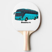 Raquette De Ping Pong Illustration d'un autobus à passagers moderne (Dos)