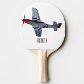 Raquette De Ping Pong Illustration d'un avion de chasse-bombardier (Dos)