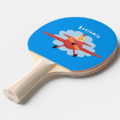 Raquette De Ping Pong Illustration d'un avion rouge volant mignon (Devant Angle)