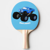 Raquette De Ping Pong Illustration d'un camion monstre bleu mou (Dos)