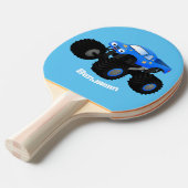 Raquette De Ping Pong Illustration d'un camion monstre bleu mou (Devant Angle)