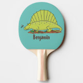 Raquette De Ping Pong Illustration d'un dimétrodon vert mignon (Dos)