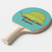 Raquette De Ping Pong Illustration d'un dimétrodon vert mignon (Devant Angle)