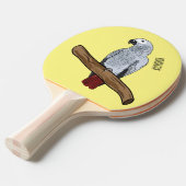 Raquette De Ping Pong Illustration d'un perroquet gris en Afrique (Devant Angle)